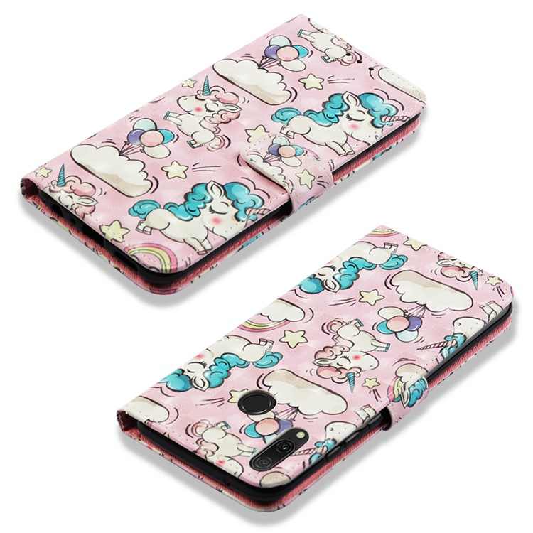 Light Spot Decor Pattern Leather Mobile Case for Huawei Y9 (2019) / Enjoy 9 Plus (China) - Unicorn-6