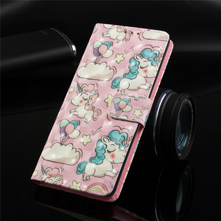 Light Spot Decor Pattern Leather Mobile Case for Huawei Y9 (2019) / Enjoy 9 Plus (China) - Unicorn-8