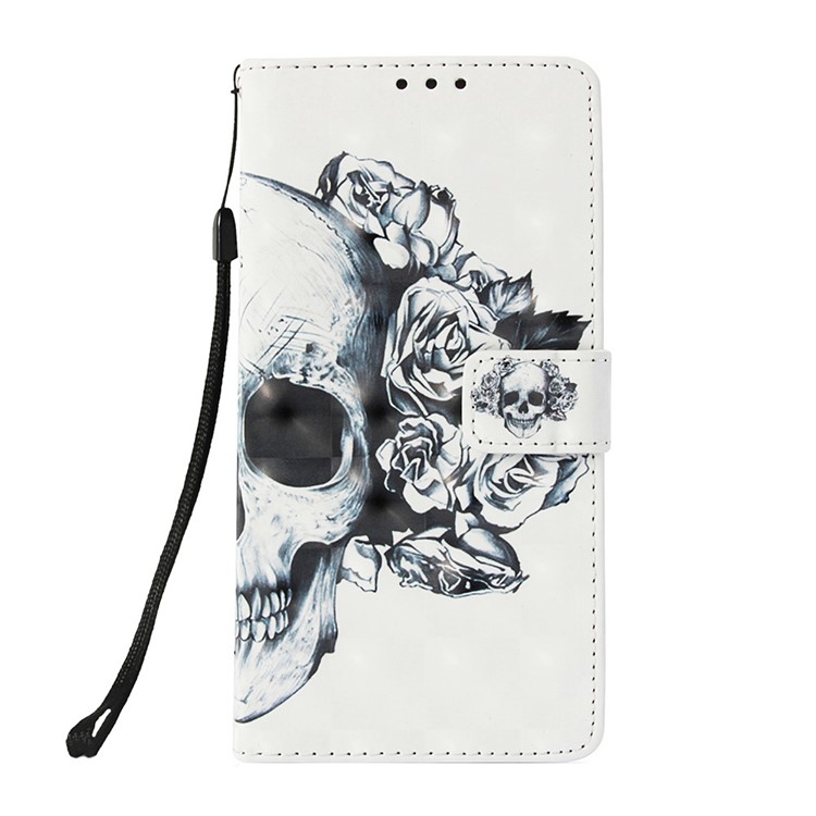 Light Spot Decor Pattern Leather Mobile Phone Cover for Huawei Y9 (2019) / Enjoy 9 Plus (China) - Cool Skull-2