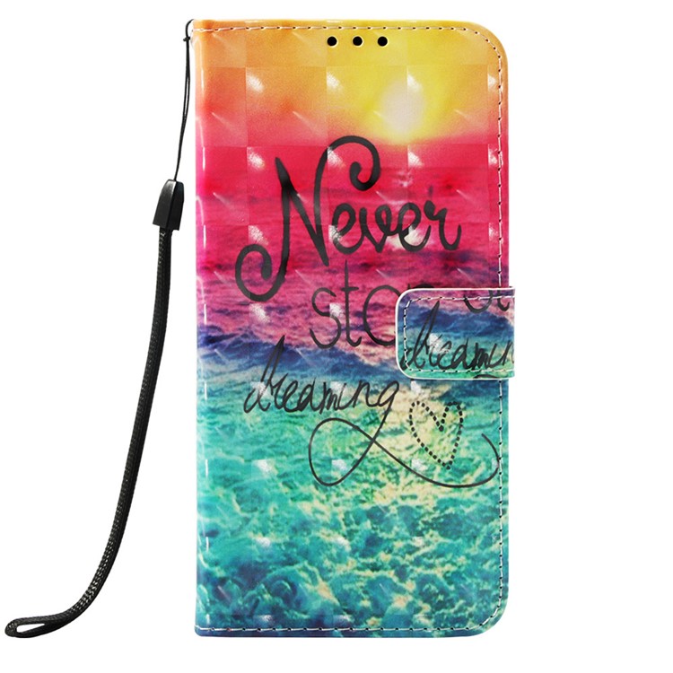 Light Spot Decor Pattern Leather Casing Cover for Huawei Y9 (2019) / Enjoy 9 Plus (China) - Quote Never Stop Dreaming-2