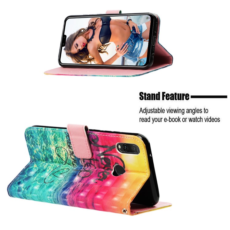 Light Spot Decor Pattern Leather Casing Cover for Huawei Y9 (2019) / Enjoy 9 Plus (China) - Quote Never Stop Dreaming-4