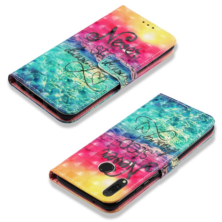 Light Spot Decor Pattern Leather Casing Cover for Huawei Y9 (2019) / Enjoy 9 Plus (China) - Quote Never Stop Dreaming-6