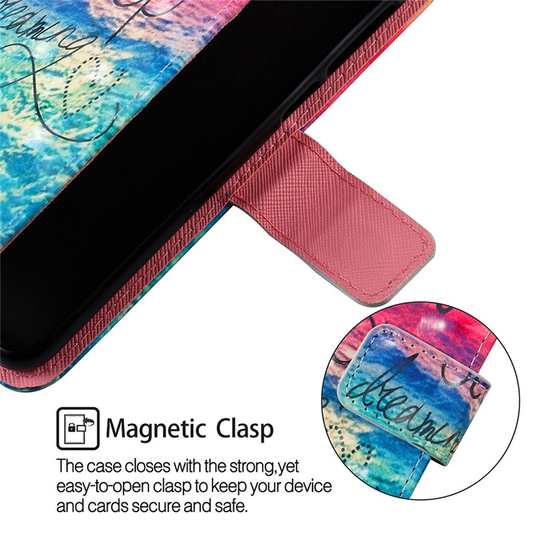 Light Spot Decor Pattern Leather Casing Cover for Huawei Y9 (2019) / Enjoy 9 Plus (China) - Quote Never Stop Dreaming-7
