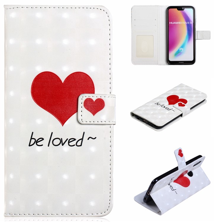 Embossing Pattern PU Leather Protective Cover for Huawei P20 Lite / Nova 3e (China) - Be Loved-1