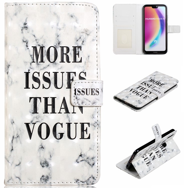 Embossing Pattern PU Leather Protective Shell for Huawei P20 Lite / Nova 3e (China) - More Issues Than Vogue-1