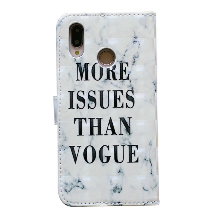 Embossing Pattern PU Leather Protective Shell for Huawei P20 Lite / Nova 3e (China) - More Issues Than Vogue-3