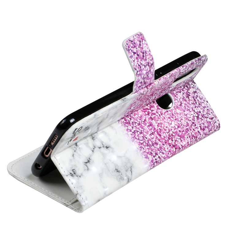Embossing Pattern PU Leather Protective Cell Phone Case for Huawei P20 Lite / Nova 3e (China) - Glitter and Marble Texture-4