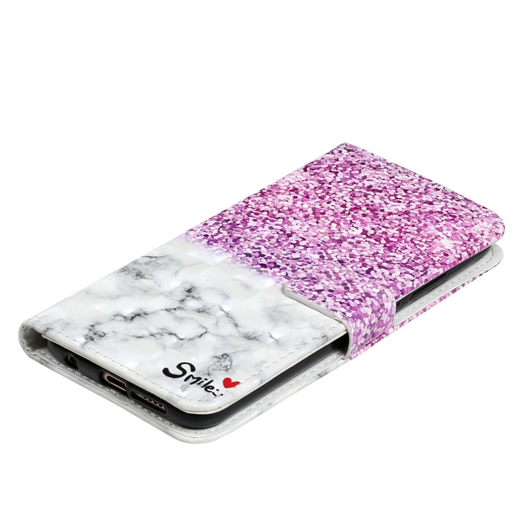 Embossing Pattern PU Leather Protective Cell Phone Case for Huawei P20 Lite / Nova 3e (China) - Glitter and Marble Texture-5