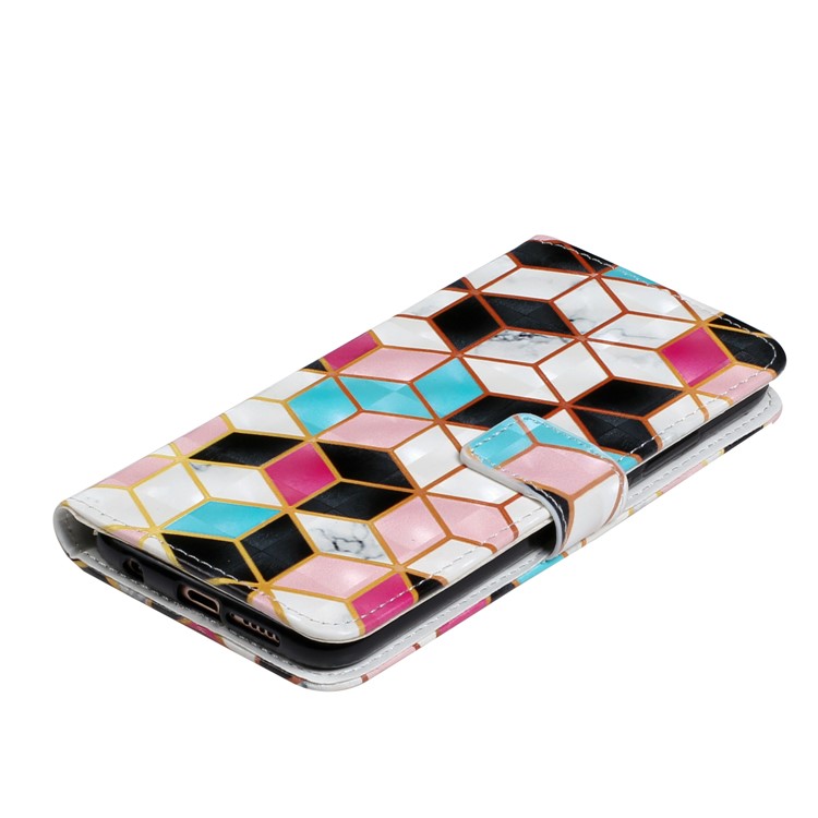 Prägemuster PU-Leder Schutzhülle Für Huawei P20 Lite / Nova 3e (China) - Würfel-5