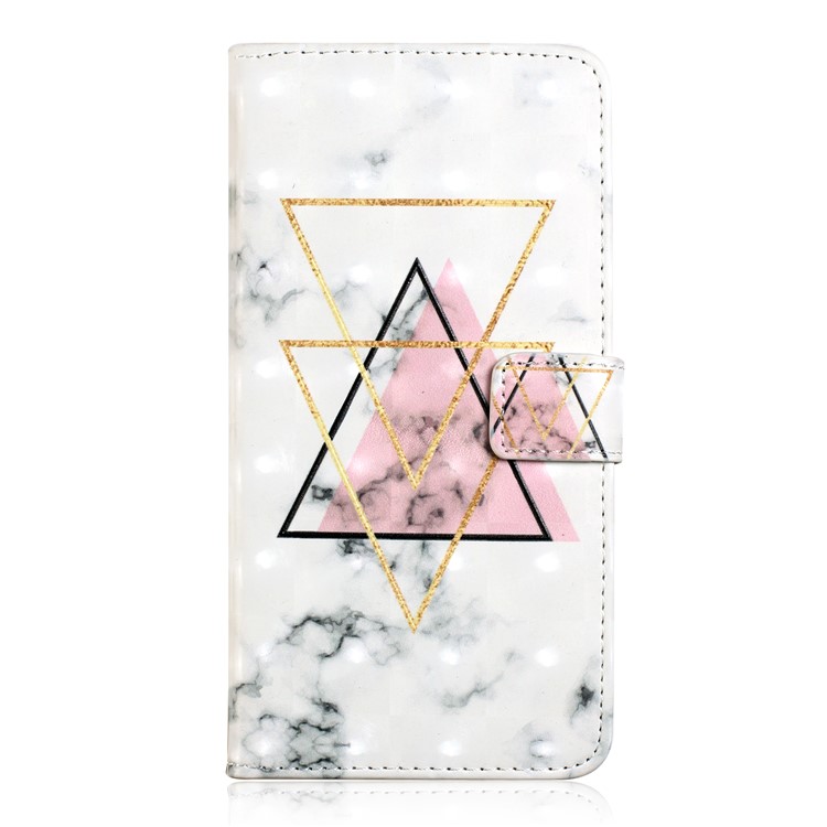 Embossing Pattern PU Leather Protective Flip Shell for Huawei P20 Lite / Nova 3e (China) - Triangle-2