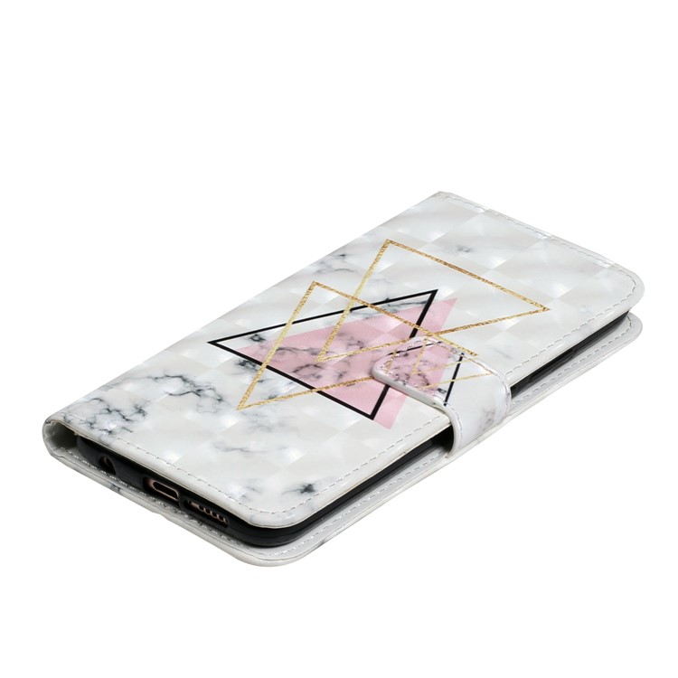 Embossing Pattern PU Leather Protective Flip Shell for Huawei P20 Lite / Nova 3e (China) - Triangle-5
