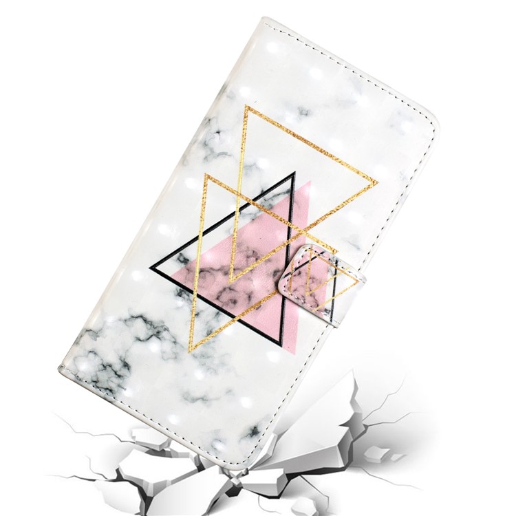 Embossing Pattern PU Leather Protective Flip Shell for Huawei P20 Lite / Nova 3e (China) - Triangle-6