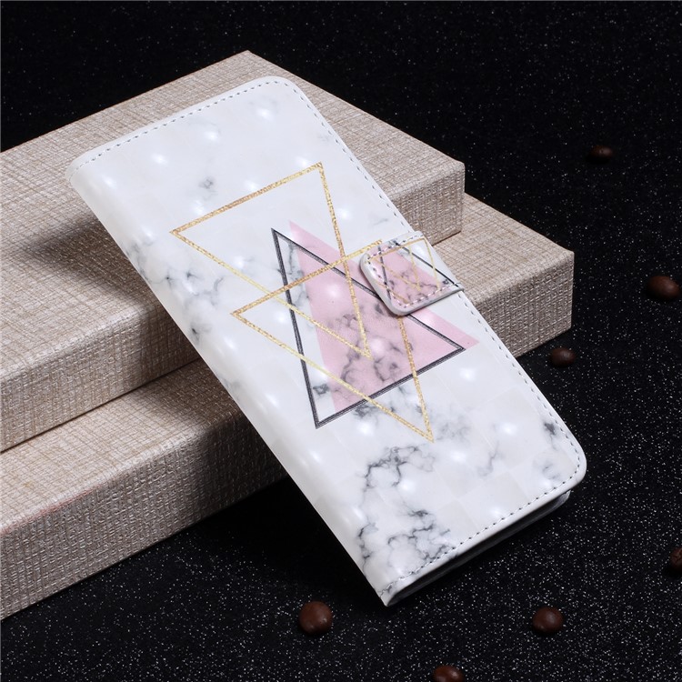 Embossing Pattern PU Leather Protective Flip Shell for Huawei P20 Lite / Nova 3e (China) - Triangle-7