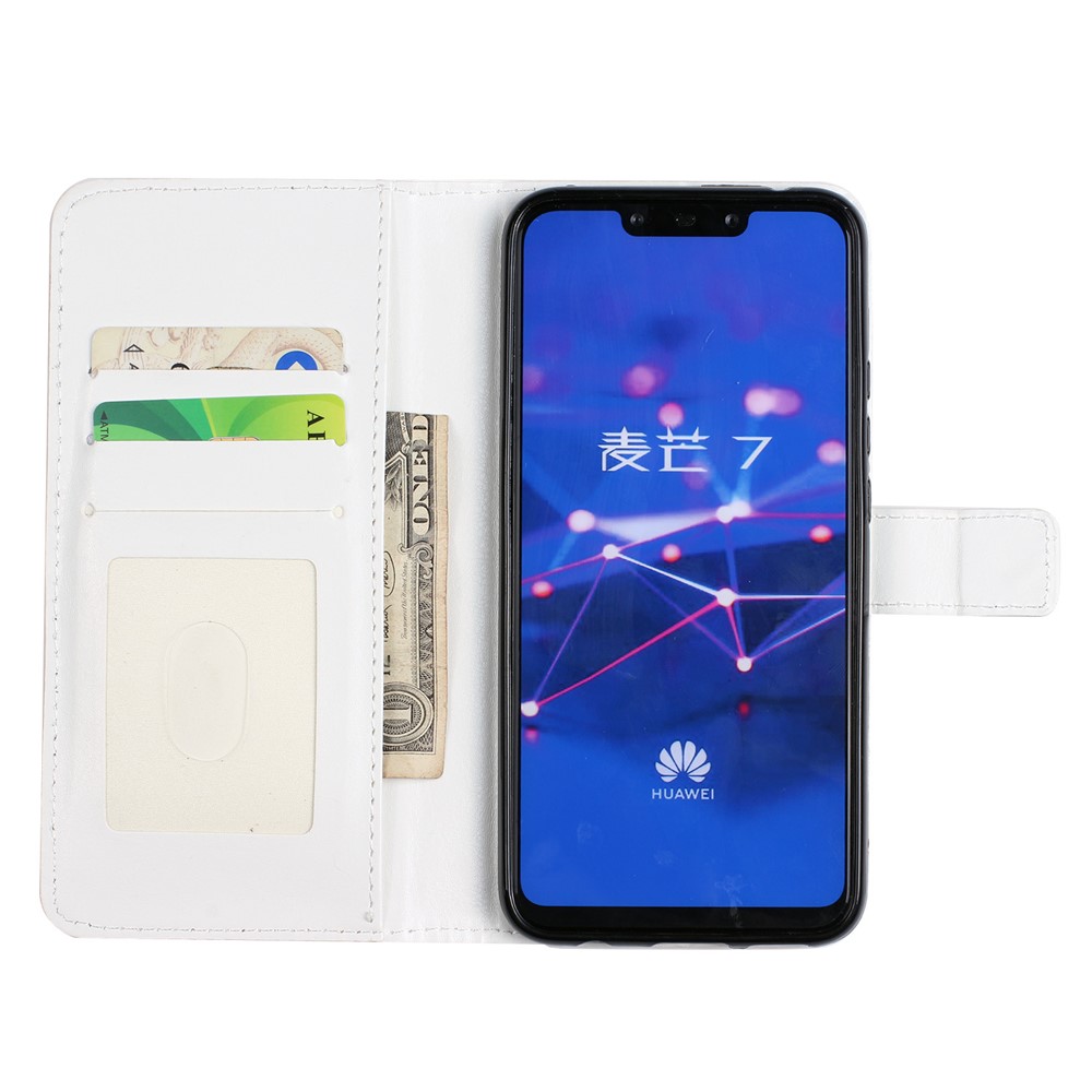 Light Spot Decor Patterned Embossed Leather Wallet Case for Huawei Mate 20 Lite - English Characters-4