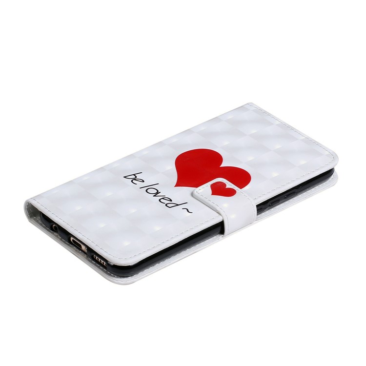 Light Spot Decor Patterned Embossed Leather Wallet Cover for Huawei Mate 20 Lite - Red Heart-5