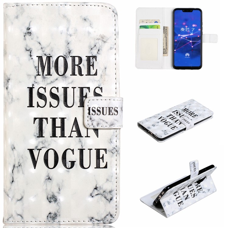 Light Spot Decor Patterned Embossed Leather Wallet Shell for Huawei Mate 20 Lite - More Issues Than Vogue-1