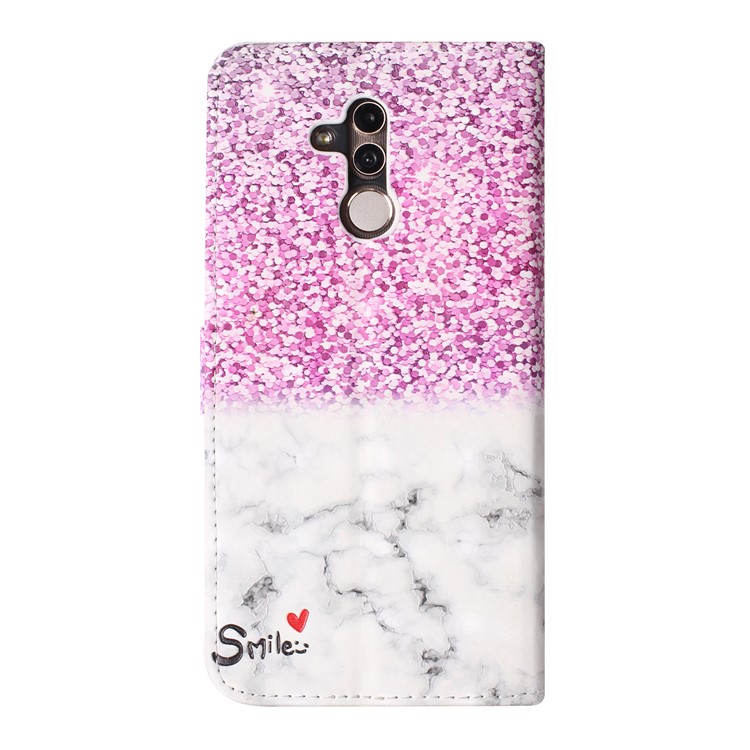 Light Spot Decor Patterned Embossed Leather Wallet Stand Case for Huawei Mate 20 Lite - Sequins-3