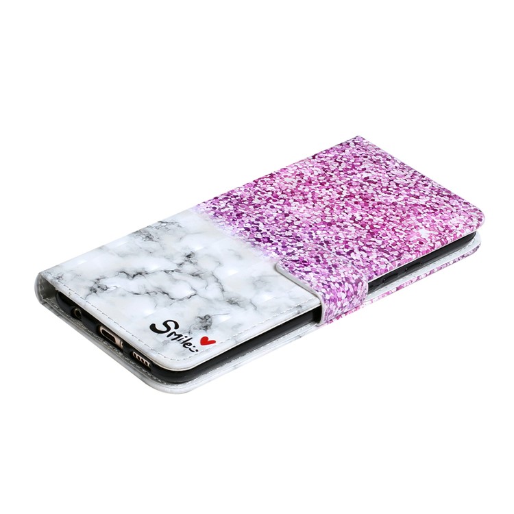 Light Spot Decor Patterned Embossed Leather Wallet Stand Case for Huawei Mate 20 Lite - Sequins-5