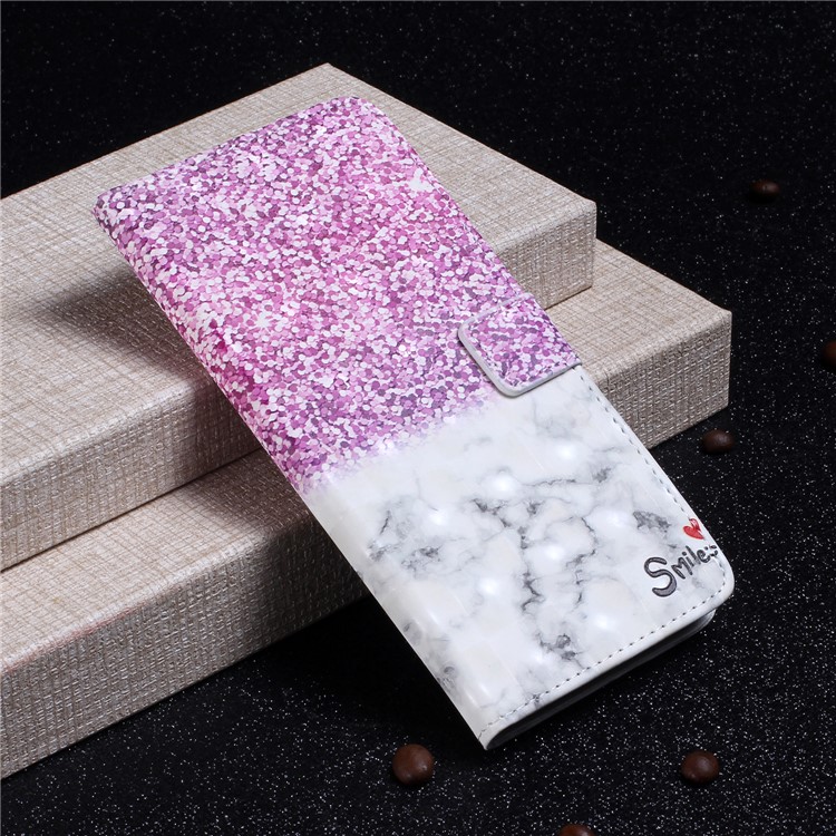 Light Spot Decor Patterned Embossed Leather Wallet Stand Case for Huawei Mate 20 Lite - Sequins-7