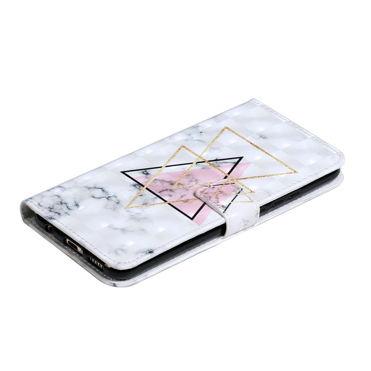 Décoration de Tache Légère à Motifs de Porte-coque en Cuir en Cuir en Relief Pour Huawei Mec 20 Lite - Triangle-5