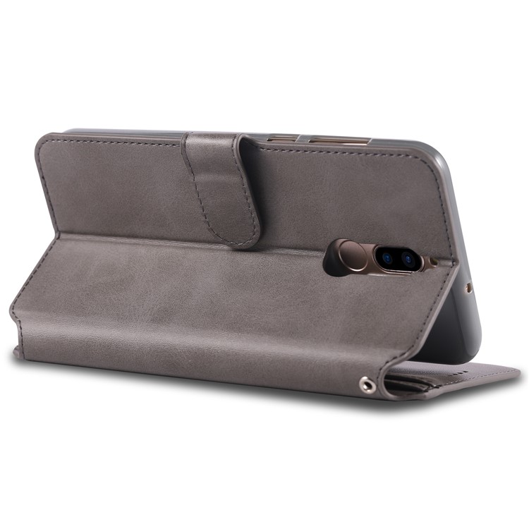 AZNS Wallet Leather Stand Cover for Huawei Mate 10 Lite / Maimang 6 - Grey-5