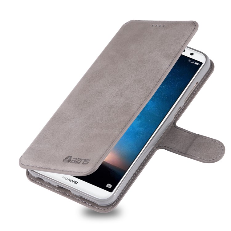 AZNS Wallet Leather Stand Cover for Huawei Mate 10 Lite / Maimang 6 - Grey-7