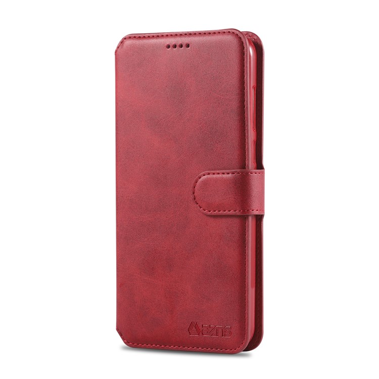 Case de Billetera de Soporte de Cuero Azns Para Huawei Mate 10 Lite / Maimang 6 - Rojo