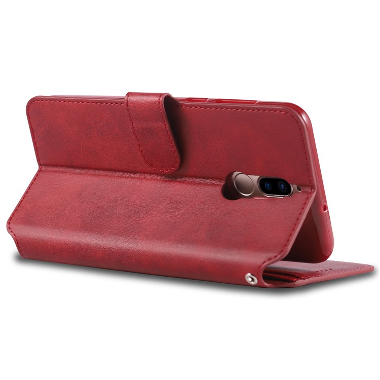 AZNS Leather Stand Wallet Case for Huawei Mate 10 Lite / Maimang 6 - Red-5