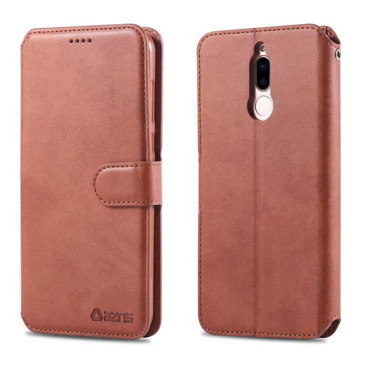 AZNS Кожаный Чехол-подставка С Прорезями Для Карт Для Huawei Mate 10 Lite / Майманг 6 - Коричневый-1