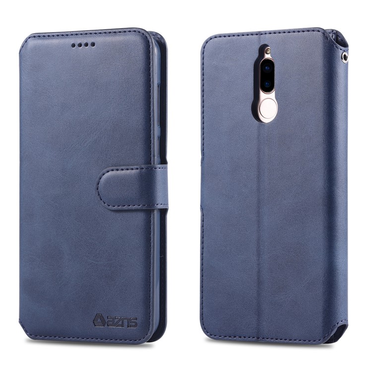 AZNS Leather Stand Cover with Card Slots for Huawei Mate 10 Lite / Maimang 6 - Blue-1