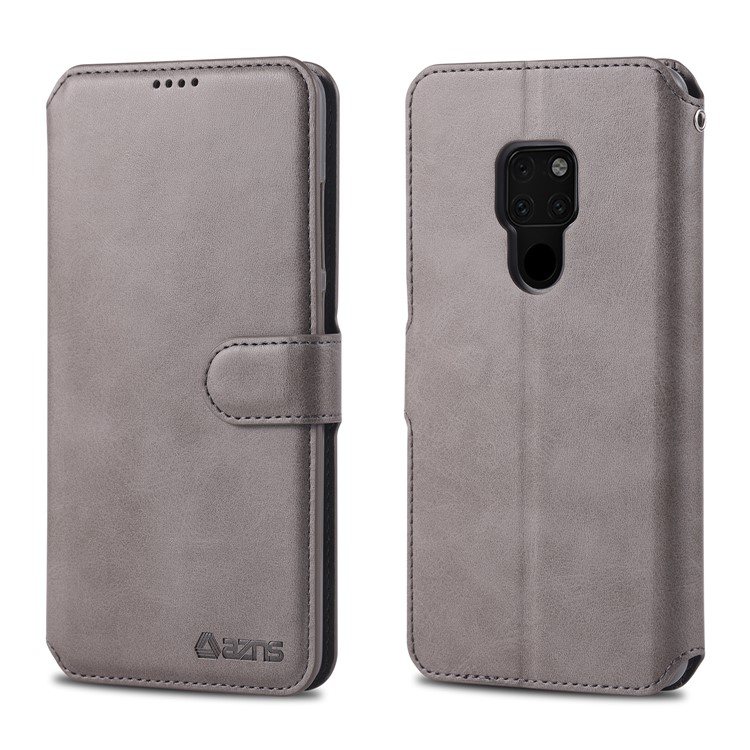 AZNS Wallet Leather Stand Cover for Huawei Mate 20 - Grey-1