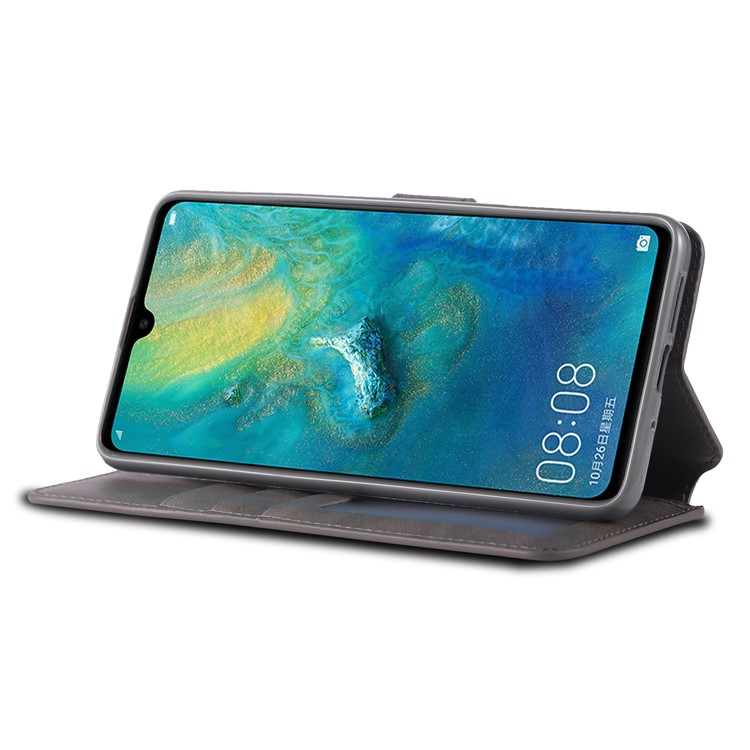 AZNS Wallet Leather Stand Cover for Huawei Mate 20 - Grey-5