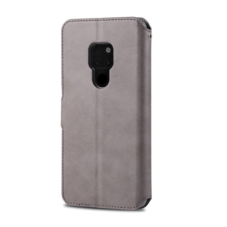AZNS Wallet Leather Stand Cover for Huawei Mate 20 - Grey-7