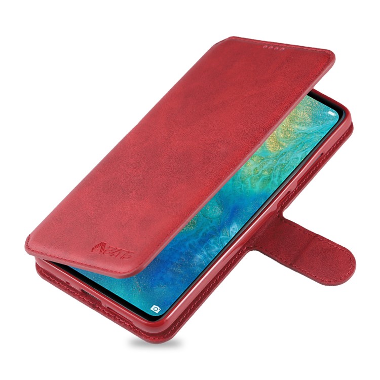 AZNS Wallet Leather Stand Phone Case for Huawei Mate 20 - Red-3