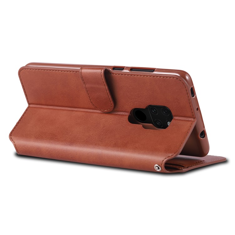 AZNS Leather Stand Case with Card Slots for Huawei Mate 20 - Brown-2