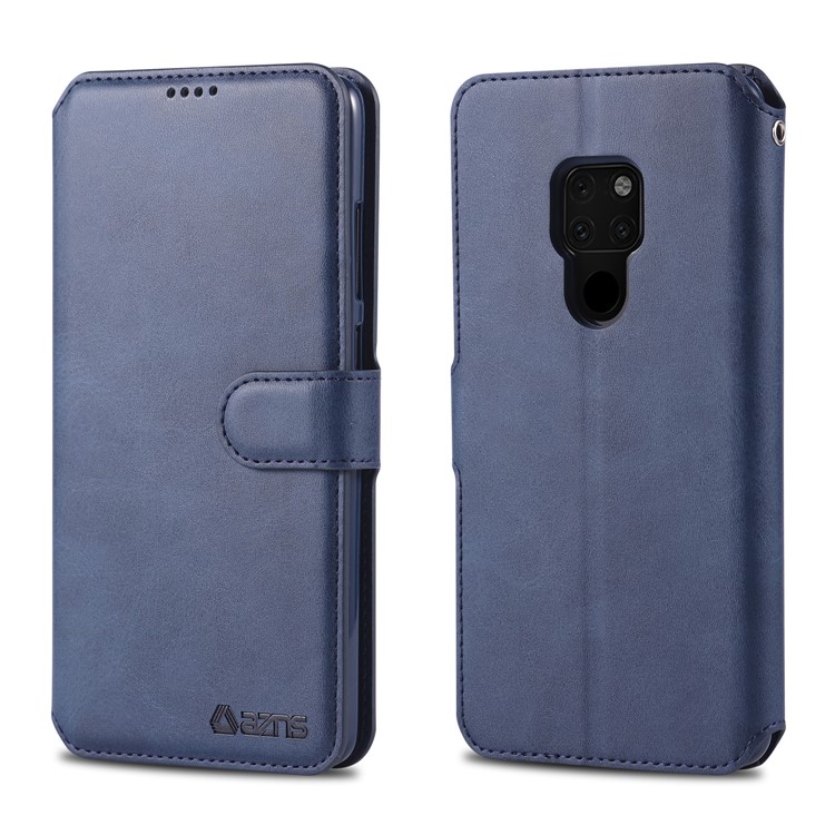 AZNS Leather Stand Cover with Card Slots for Huawei Mate 20 - Blue-1