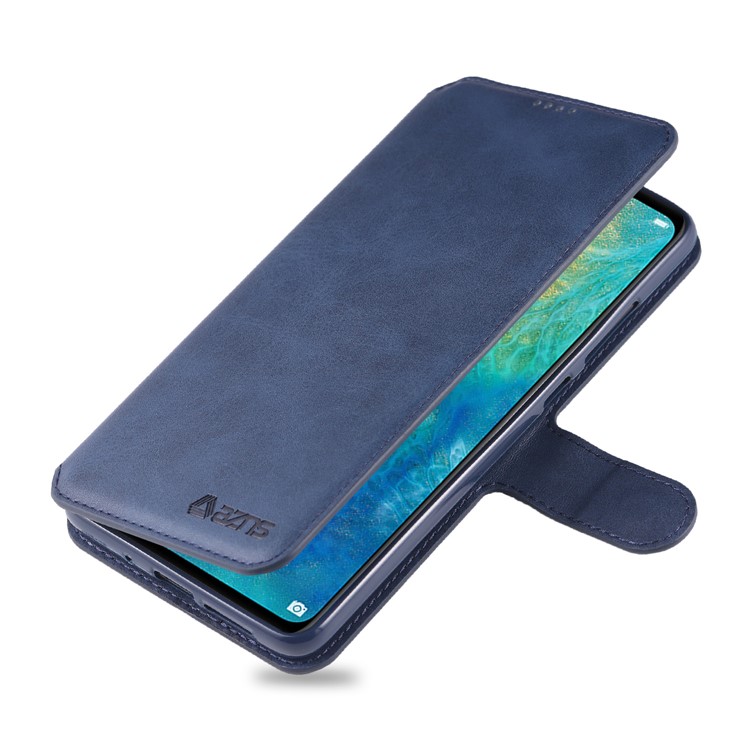 AZNS Leather Stand Cover with Card Slots for Huawei Mate 20 - Blue-3