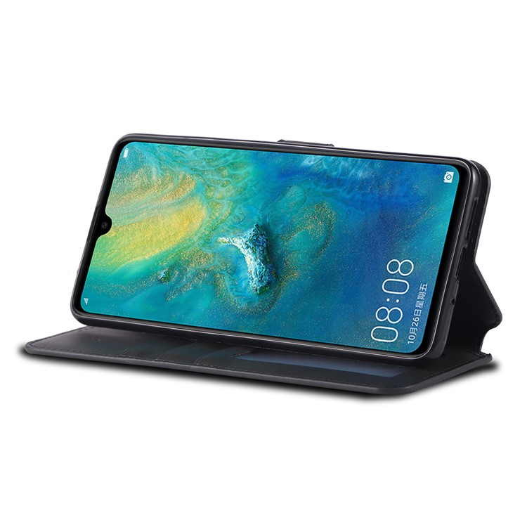 AZNS Leather Stand Cover with Card Slots for Huawei Mate 20 - Blue-5
