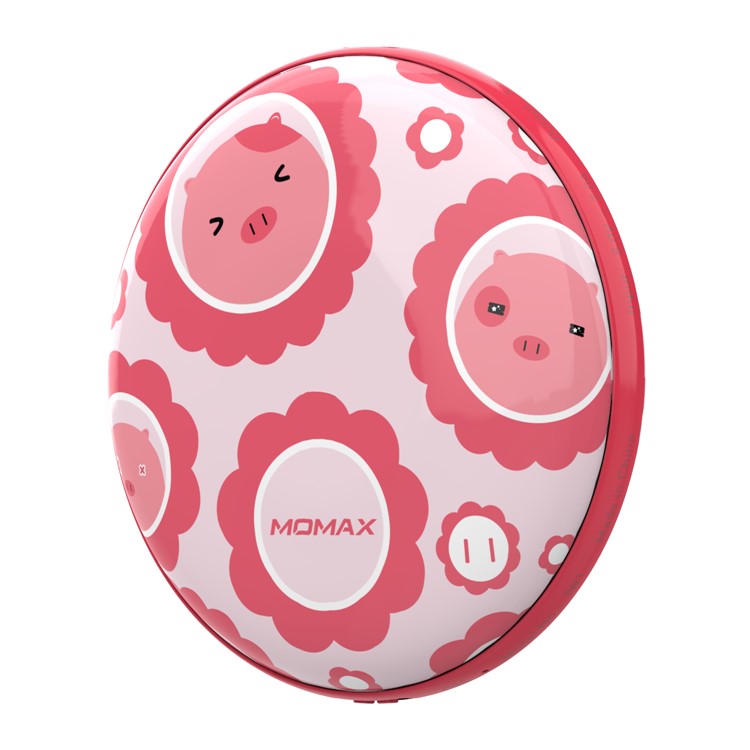 MOMAX iWarmer Pig Pattern Color Change Rechargeable 3600mAh Pocket Hand Warmer Power Bank-5