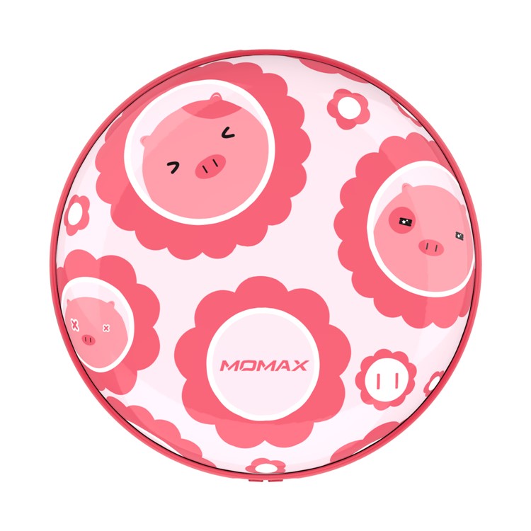 MOMAX iWarmer Pig Pattern Color Change Rechargeable 3600mAh Pocket Hand Warmer Power Bank-6