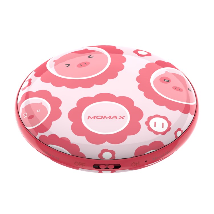 MOMAX iWarmer Pig Pattern Color Change Rechargeable 3600mAh Pocket Hand Warmer Power Bank-8