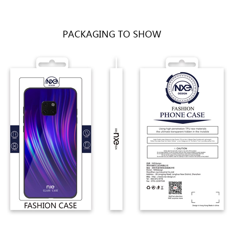 NXE Pattern Printing Glass Phone Shell for Huawei Mate 20 Pro - Style C-5