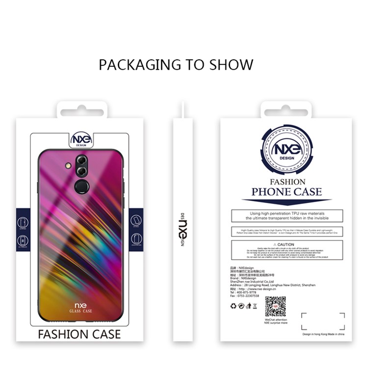 NXE Pattern Printing Glass Cell Phone Cover for Huawei Mate 20 Lite / Maimang 7 - Style B-6
