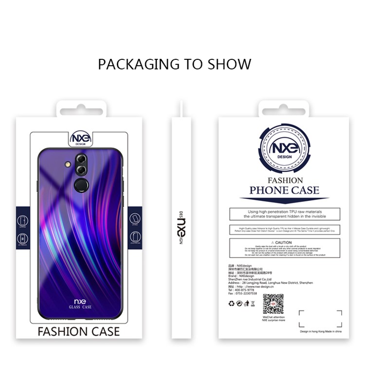 NXE Pattern Printing Glass Cell Phone Shell for Huawei Mate 20 Lite / Maimang 7 - Style C-6