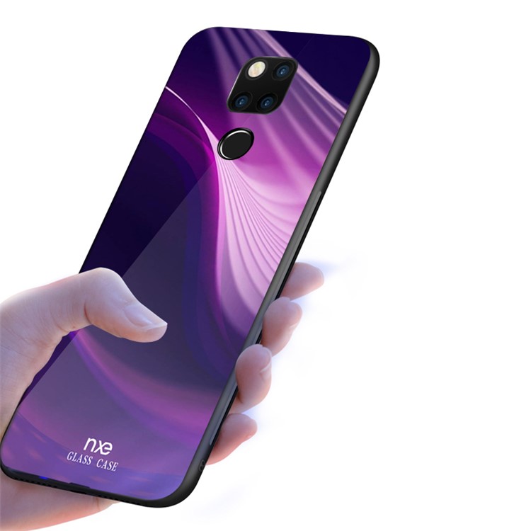 NXE Pattern Printing Glass TPU Protection Mobile Phone Casing for Huawei Mate 20 - Style D-4