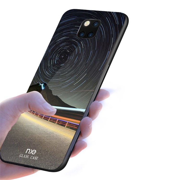 NXE Galaxy and Road Series for Huawei Mate 20 Pro Patterned 9H Glass + TPU Mobile Case - Style B-1