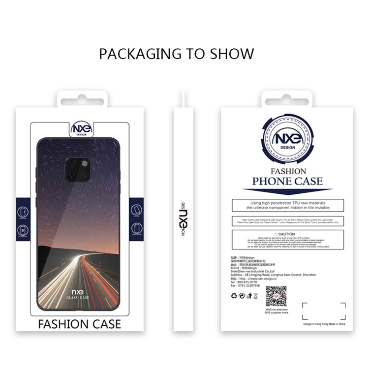 NXE Galaxy and Road Series for Huawei Mate 20 Pro Patterned 9H Glass + TPU Mobile Phone Casing - Style C-4