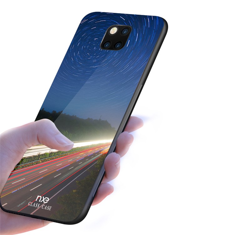 NXE Galaxy and Road Series for Huawei Mate 20 Pro Patterned 9H Glass + TPU Protection Shell - Style D-1