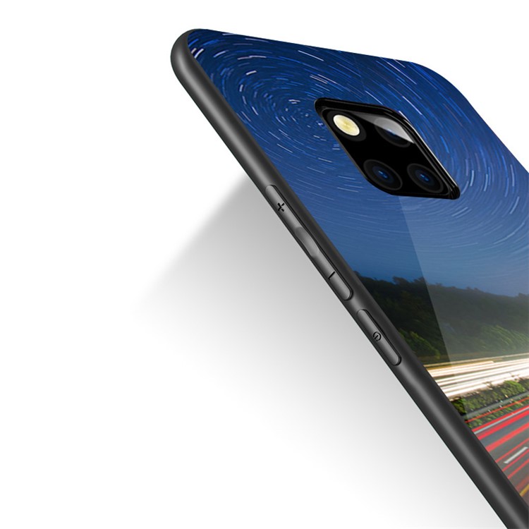 NXE Galaxy and Road Series for Huawei Mate 20 Pro Patterned 9H Glass + TPU Protection Shell - Style D-3