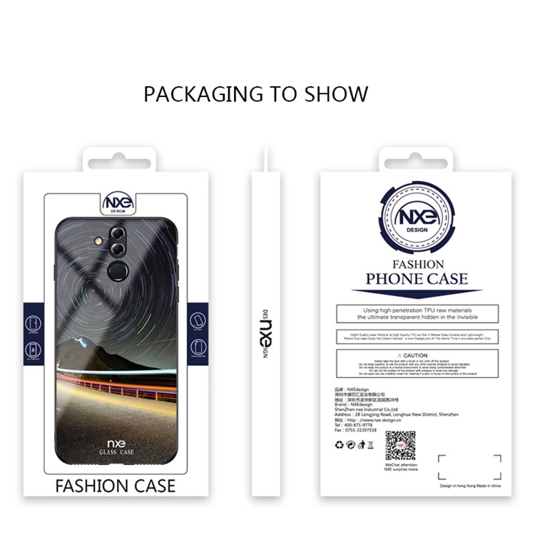 NXE Galaxy and Road Series Patterned 9H Glass + TPU Hybrid Casing for Huawei Mate 20 Lite - Style B-6